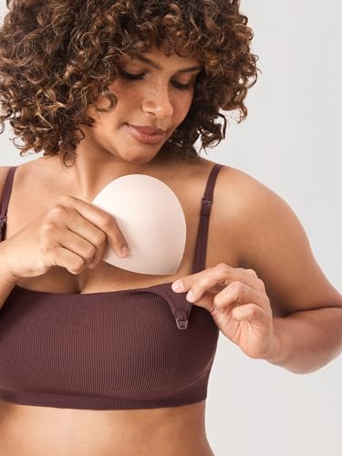 MOMANDA Ribbed Nursing Bras for Breastfeeding - color: Hazelnut, size: XX-Large