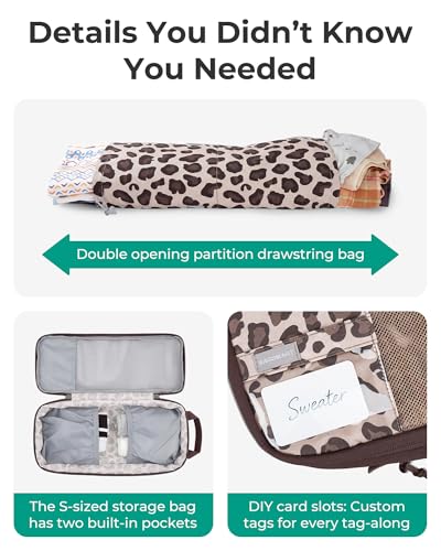 BAGSMART Compression Packing Cubes for Travel Essentials - color: Twilight Leopard, size: Set of 6