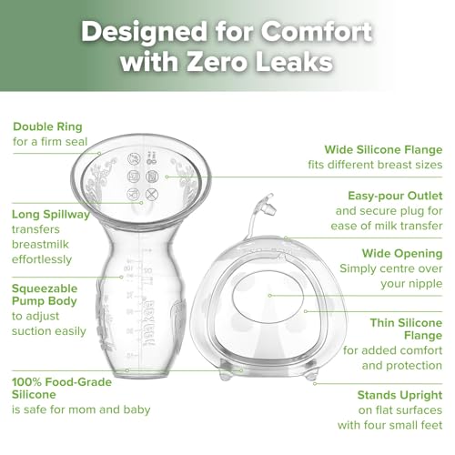 haakaa Manual Breast Pump 4oz/100ml & Ladybug Milk Collector 2.5oz/75ml Set - size: 3 Piece Set