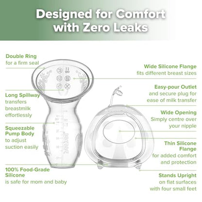 haakaa Manual Breast Pump 4oz/100ml & Ladybug Milk Collector 2.5oz/75ml Set - size: 3 Piece Set