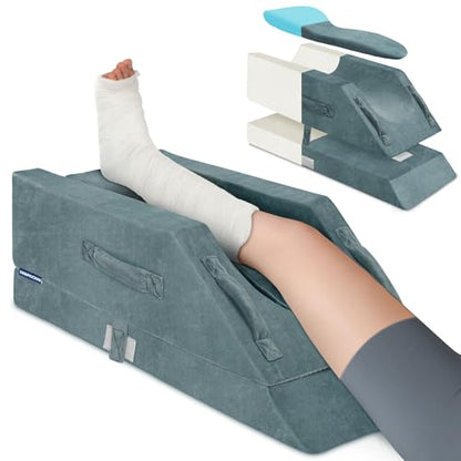 KingPavonini 4-Height Adjustable Leg Elevation Pillow, Single Leg, Grey - color: Grey, size: Single Leg (Upgraded)