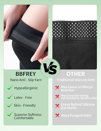 Women's Over-the-Knee Compression Socks 15-20 mmHg - Bamboo Viscose Thigh High Support Socks, 2 Pairs - size: Small-Medium