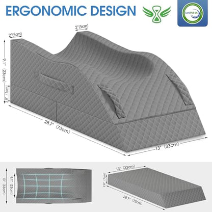 TranquilRelax Leg Elevation Pillows for After Surgery, Full Grey - color: Full Grey, size: Single Leg