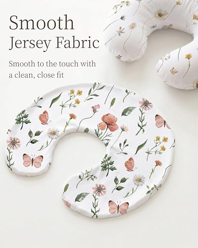 Nursing Pillow Covers 2 Pack, Stretchy Breastfeeding Pillow Covers for Baby - color: Butterfly Garden