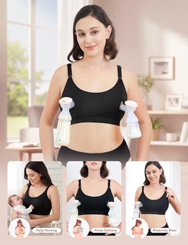 HOFISH ZipPum Hands-Free Pumping & Nursing Bra, Dual-Zip Design - size: X-Large