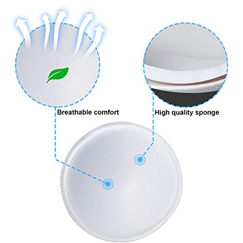 3 pairs Round Soft Bra Inserts Pads Removable Sport Bra Cups inserts Mastectomy Bra Inserts For Bikini Top Swimsuit - color: A/B White