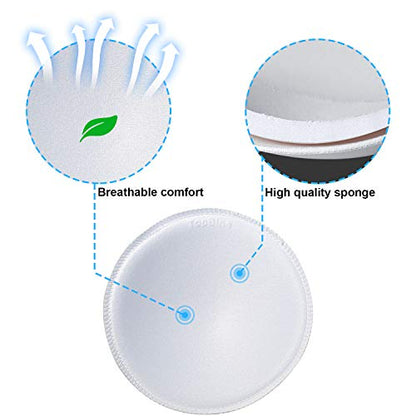 3 pairs Round Soft Bra Inserts Pads Removable Sport Bra Cups inserts Mastectomy Bra Inserts For Bikini Top Swimsuit - color: A/B White