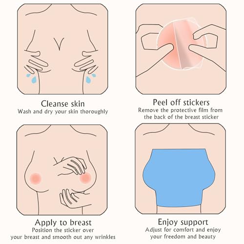 Nipple Covers, Reusable Sticky Silicone Pasties for Women, No Show - color: Crème