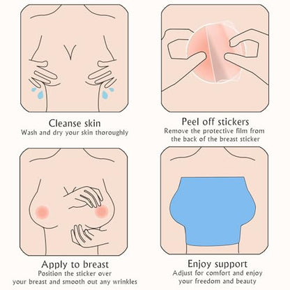 Nipple Covers, Reusable Sticky Silicone Pasties for Women, No Show - color: Crème