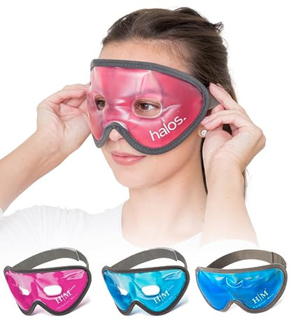 MyHalos Cooling Gel Eye Mask, Cold Ice Pack for Puffy Eyes & Dark Circles - color: Pink - 1 Pack