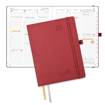 POPRUN Planner 2026-2027, 6.5" x 8.5", Academic Daily Weekly and Monthly - color: Burgundy, size: Medium-6.5'' x 8.5'', style: Academic Year 2026-2027