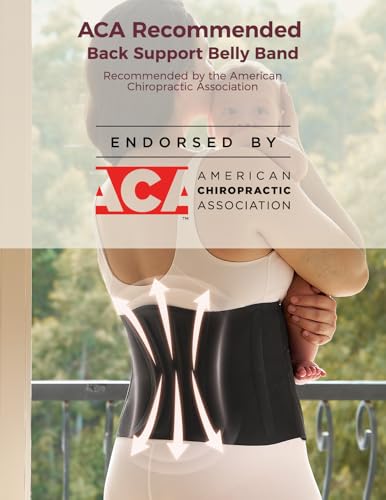 Momcozy Ergowrap Petite Belly Binder, 3D Lifting & Ergonest Back Support - color: 9" / Black, size: Large