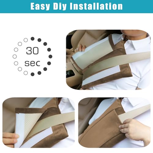 Post Surgery SeatBelt Pillow for Pregnancy Mastectomy Hysterectomy Recovery - color: Brown
