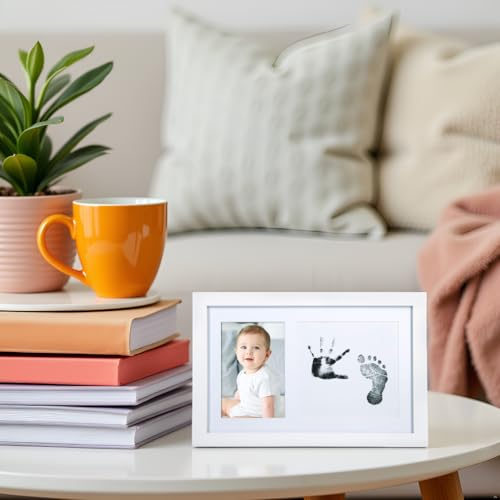 Little Pear Baby Print and Photo Keepsake Frame - color: White Babyprint Frame