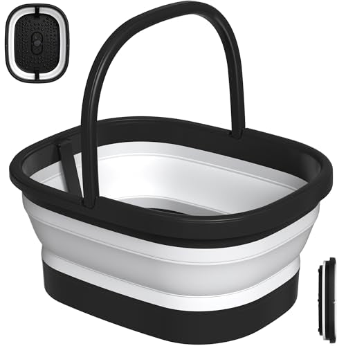 Nekteck Foot Soaking Tub Collapsible Bucket for Foot Bath Soak Tub, Black - color: Black