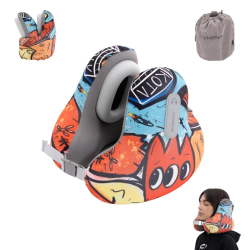 Bluetooth Travel Neck Pillow, Memory Foam - color: Black