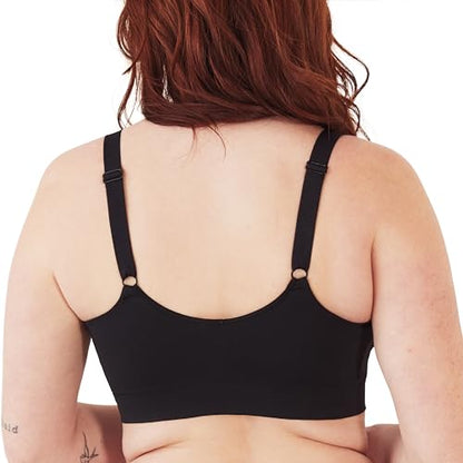 Bali Women's Modern Seamless Bralette, Pullover Wireless Bralette with Adjustable Straps - color: Black, size: X-Large