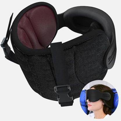 SARISUN Travel Pillows for Airplanes, Stable Head Support, Travel Essential - color: Sangria Red