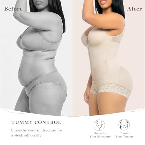 YIANNA Fajas Colombianas Moldeadoras Postpartum Shapewear Tummy Control - color: Beige, size: Medium