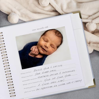 Keepsake Baby Memory Book for Boys and Girls - Timeless First 5 Year Book - color: Blue