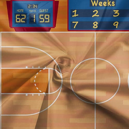 Vintage Brown Basketball Court Baby Monthly Milestone Blanket