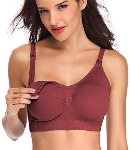 Womens Seamless Nursing Bra Sleeping Maternity Bralette for Breastfeeding Pack of 3 - color: 5pack3, size: Large