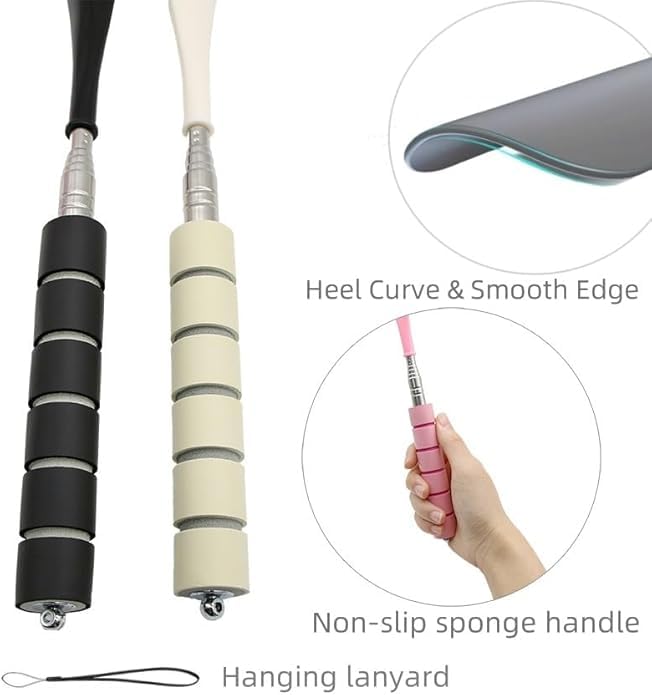 Telescoping Long Handle Shoe Horn, Stainless Steel Shoehorn, 1 Pack - color: Green