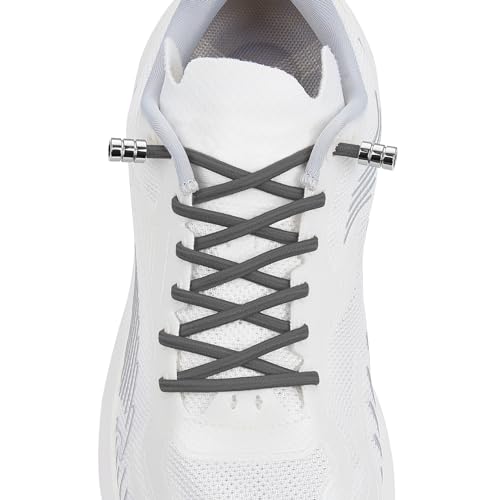 Elastic No Tie Shoelaces For Kids & Adults Sneakers，One Size Fits All - color: 1 Pair Dark Grey