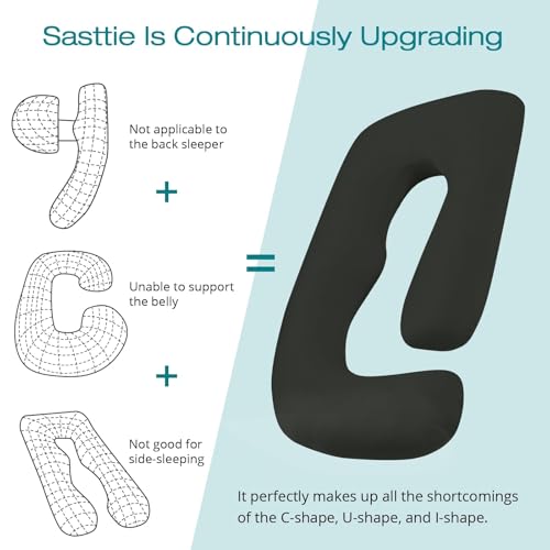 Cooling Pregnancy Pillows for Sleeping, 65'' Full Body Pillow, Black - color: Black, size: 65 Inch