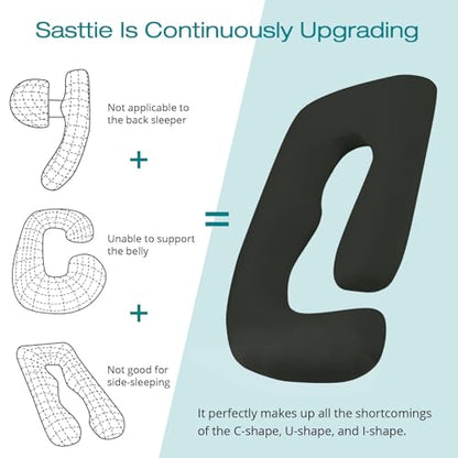 Cooling Pregnancy Pillows for Sleeping, 65'' Full Body Pillow, Black - color: Black, size: 65 Inch