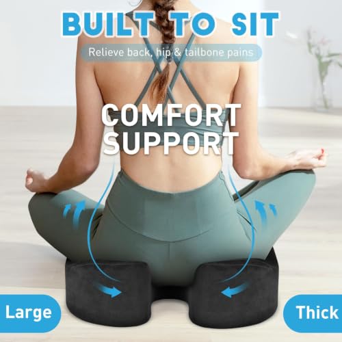 BlissTrends Extra Thick Seat Cushion for Office Chair & Car Seat, Grey - color: Grey, size: XX-Large