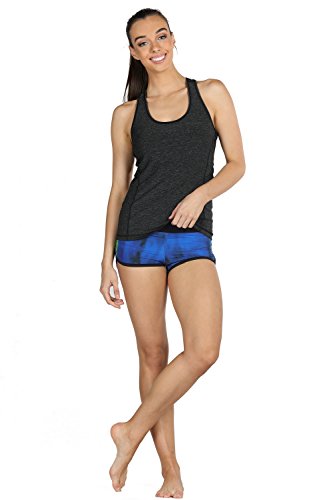 icyzone 3 Pack Women's Racerback Workout Tank Tops - color: Black/Granite/Green, size: Medium