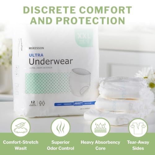 McKesson Ultra Adult Incontinence Underwear, Heavy Absorbency, 80 in, 48 ct - size: 2X-Large (48 Count)
