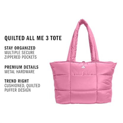 adidas Quilted Puffer Tote Bag - color: Tropic Bloom/3