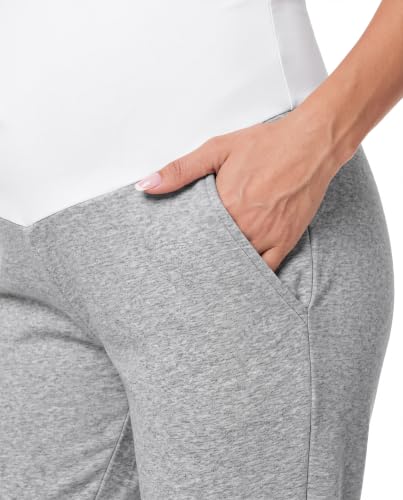 Women's Maternity Joggers with Light Fleece Lining - color: Grey, size: Medium