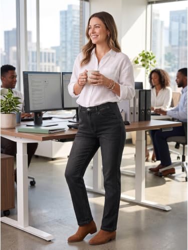 BLENCOT Womens Maternity Jeans Elastic Waist Stretch Pregnancy Denim Pants - color: Black, size: Medium