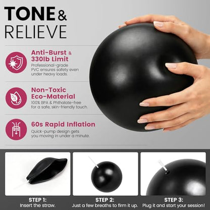 Pilates Kit for Women 13PCS, Pilates Ring Ball Resistance Bands Workout Set - color: Black