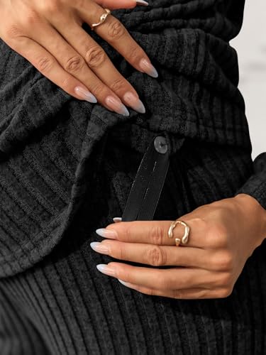 Yousify Womens Maternity Pajamas Sets 2 Piece Outfits - color: Black, size: X-Large