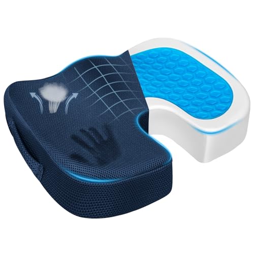 Season Guard Gel Memory Foam Seat Cushion for Tailbone Pain Relief, Blue - color: Blue, style: Mesh