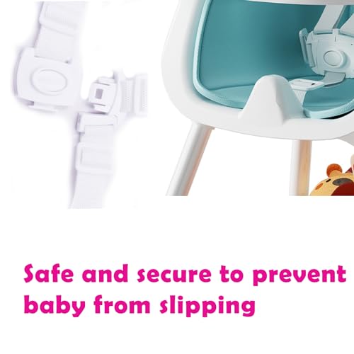 5 Point Harness Seat Belt Strap, High Chair Strap, Harness for Stroller Pushchair Pram Buggy, Shoulder Strap Belts (White) - color: White