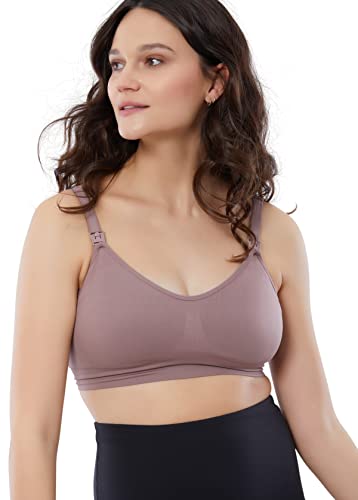 Ingrid & Isabel Basics Nursing & Pumping Bra - color: Mauve, size: X-Large