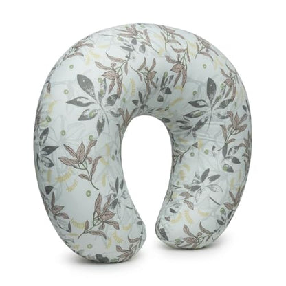 Nursing Pillow and Body Positioner for Breast Feeding and Bottle Feeding, Ultra Soft Breastfeeding Pillows with Removable Pillow Cover (Grey-Green Leaf) - color: Grey-green Leaf