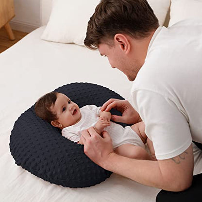 Nursing Pillow and Body Positioner with Premium Slipcover - color: Black