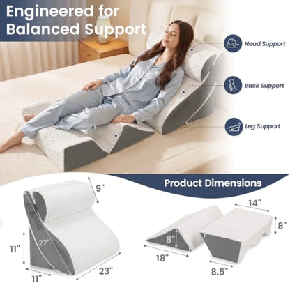 WSOFRALC 5PCS Orthopedic Wedge Pillow Set for After Surgery