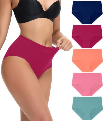 wirarpa Women's Cotton Underwear Full Coverage Cotton Briefs 5 Pack - color: Multicolor-5 Pack, size: XX-Large