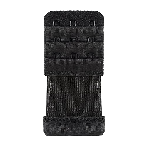 Bra Extender 3 Hook Elastic Stretchy Bra Band Extension 3pcs-Pack - color: Black, 3 Hook, 0.5inch(1.3cm)