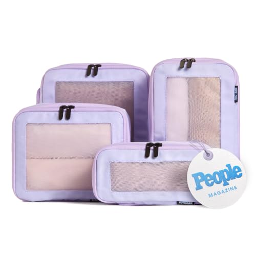 Aerotrunk Compression Packing Cubes for Travel, 4-Pack, Purple - color: Purple, size: 4-Pack