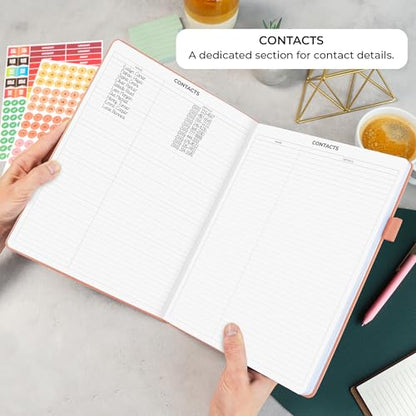 Clever Fox Appointment Book, 15-Minute Daily Planner, Undated Terracotta - color: Terracotta