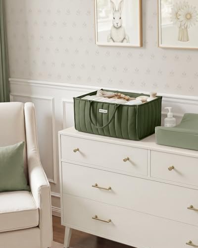 Blissful Diary Baby Diaper Caddy Organizer, Nursery Storage, Deep Green - color: Deep Green