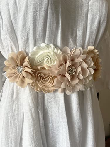 Wedding flowers sash belt Pregnancy sash maternity sashes - color: Champagne